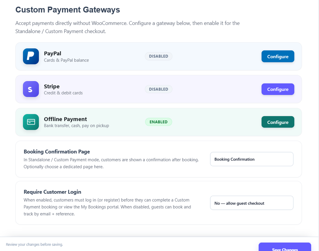 Custom Payment